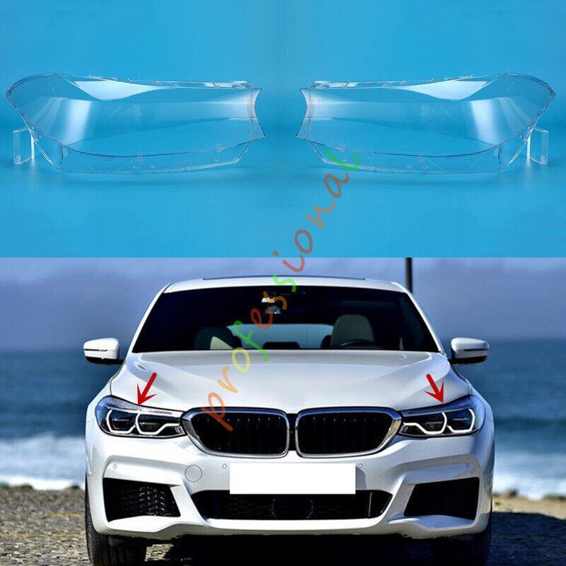 for BMW 6-Series GT G32 2017-2020 Both Side Headlight Clear Lens Cover+Sealant