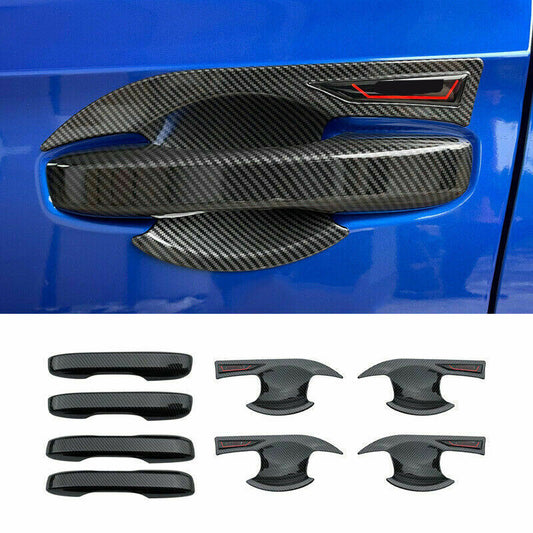 for Honda for Civic 11th 2022-2023 Door Handle+Bowl Cover Trims Carbon Fiber Color