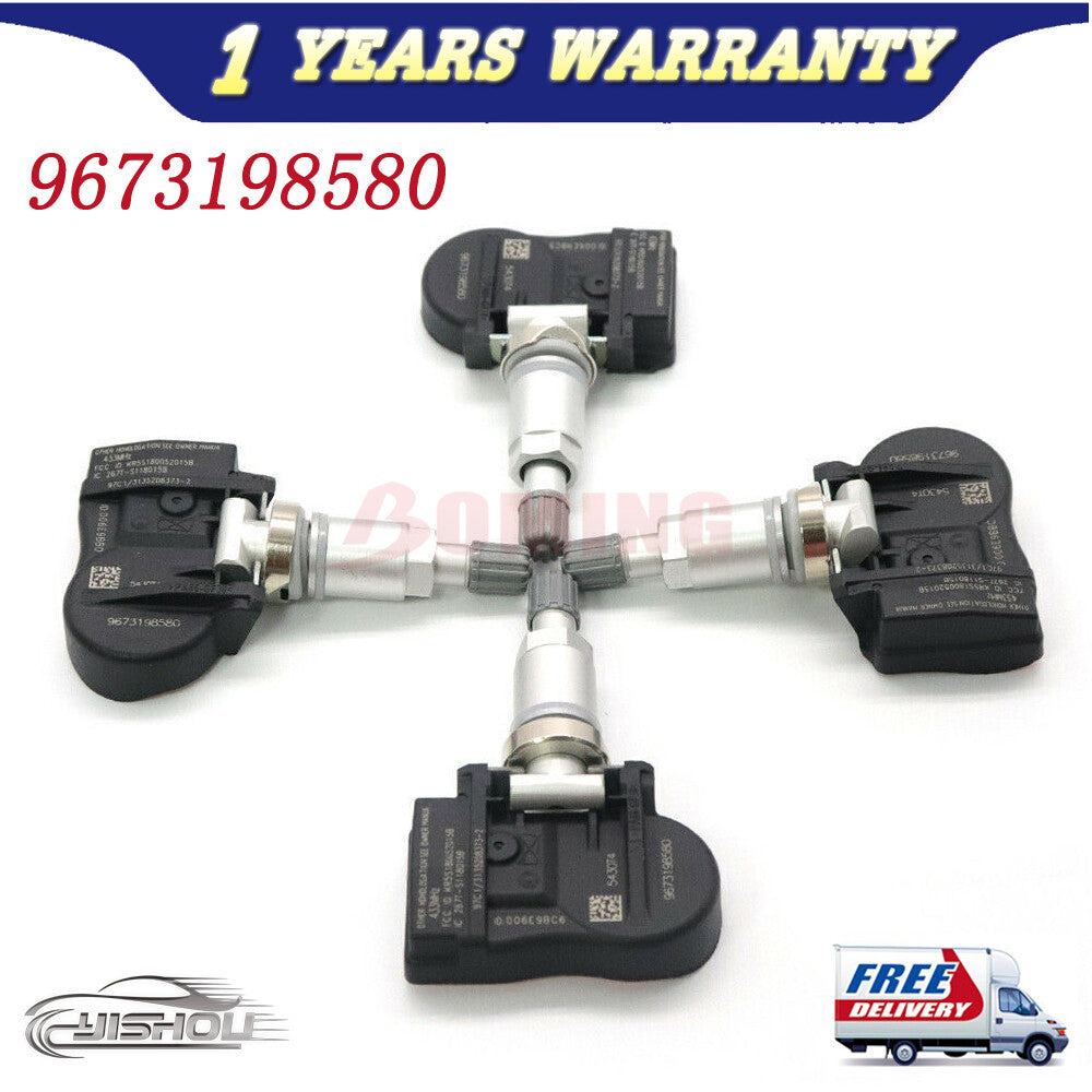 TPMS 5430T4 4Pcs for Peugeot 207 307 for Citroen C4 9673198580 Tire Pressure Sensor