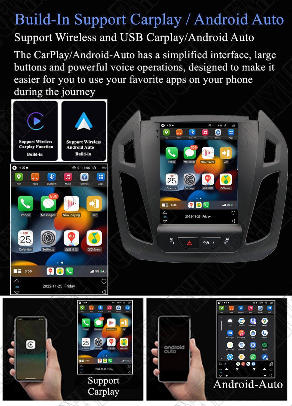 9.7 For 14-18 for Ford Transit Connect Carplay 2+32G Stereo Radio GPS Nav Head Unit