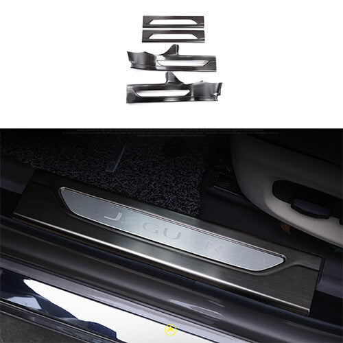 Sill Panel Protection Inner Door Black Steel Guard Trim for Jaguar XF 2016-2020