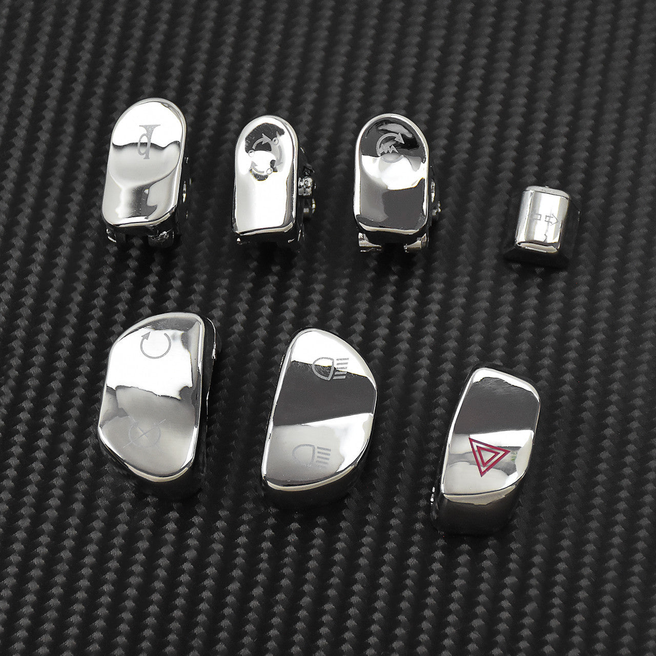 7Pcs Hand Controls Housing Replacement Switch Button Cap Fit For Victory Chrome
