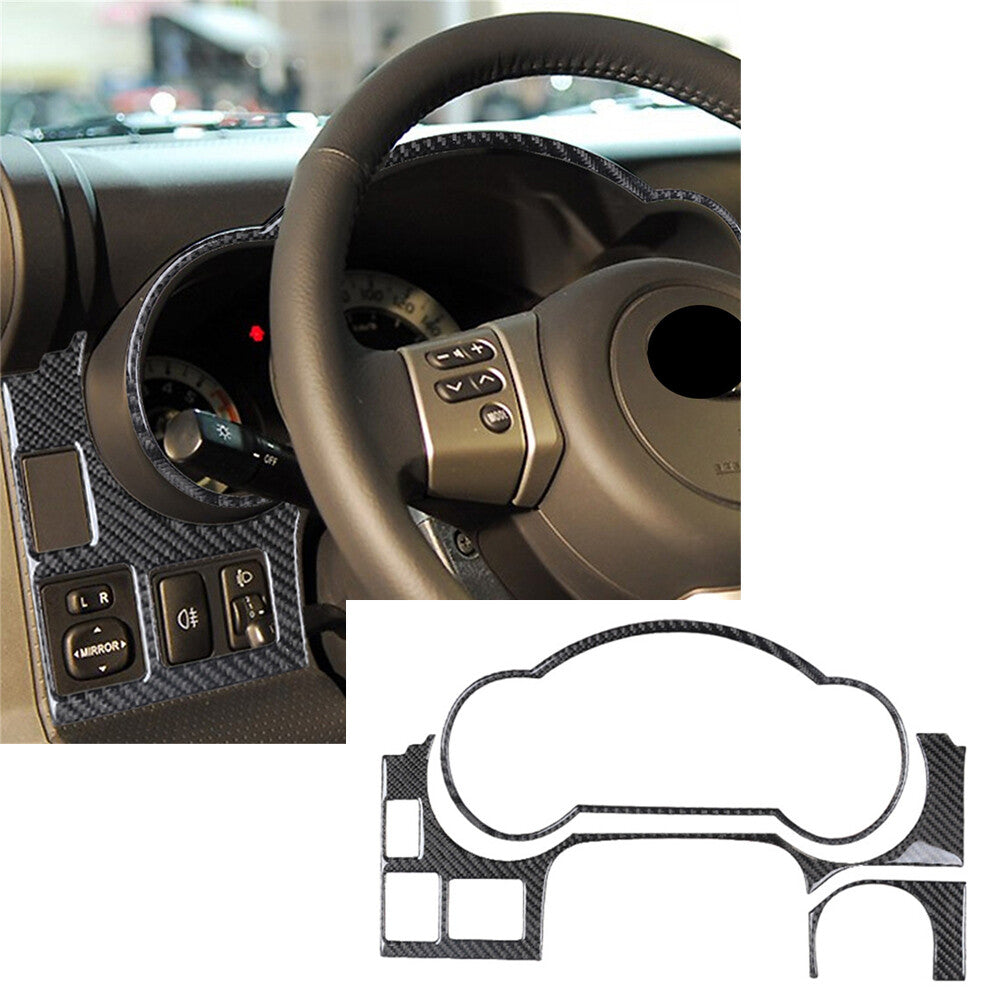 3¡ÁCarbon Fiber Dashboard Speedometer Surround Trim For Toyot@ FJ Cruiser 2007-21
