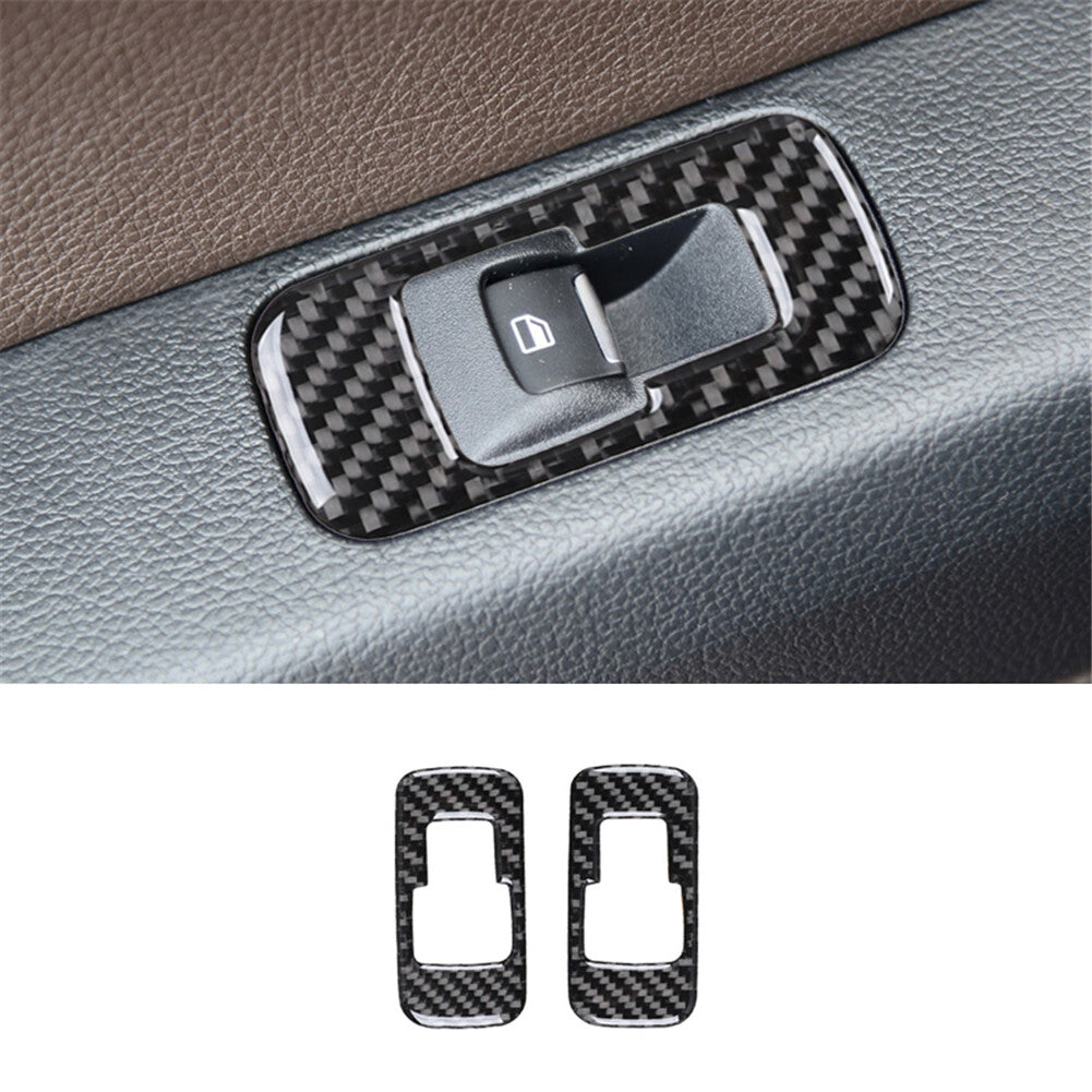 Carbon Fiber Interior Rear Window Control Cover Trim for Ford F-150 2015-2020