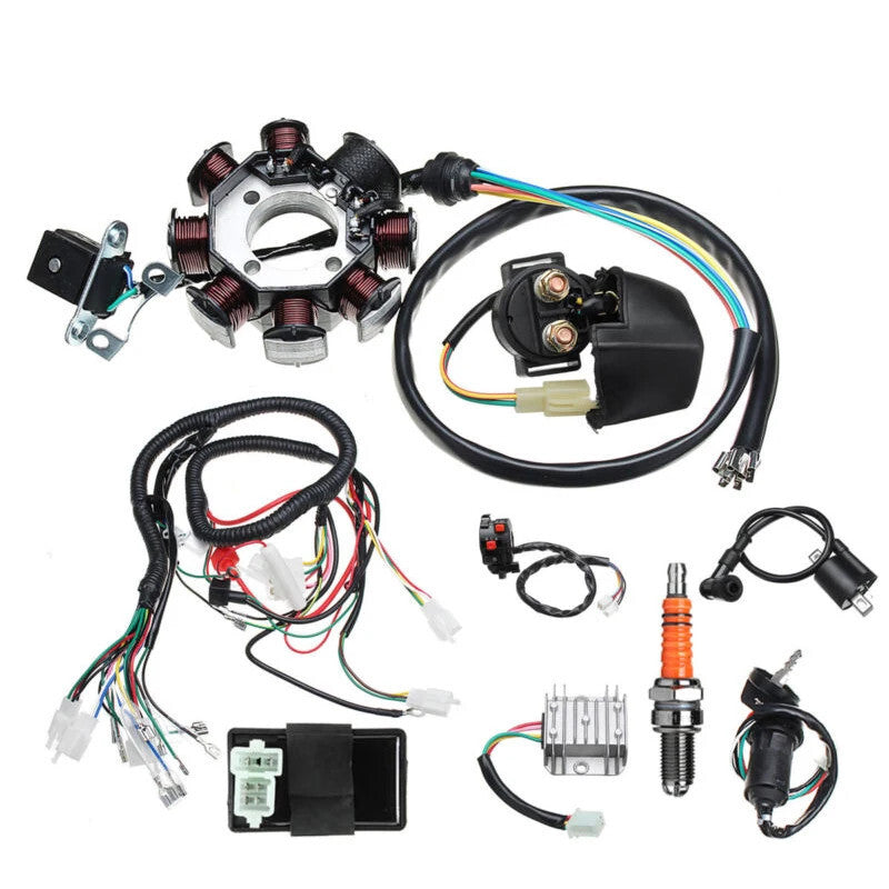 Motocross Electric Wiring Harness Wire Loom CDI Stator Kit For 125/150/200/250CC