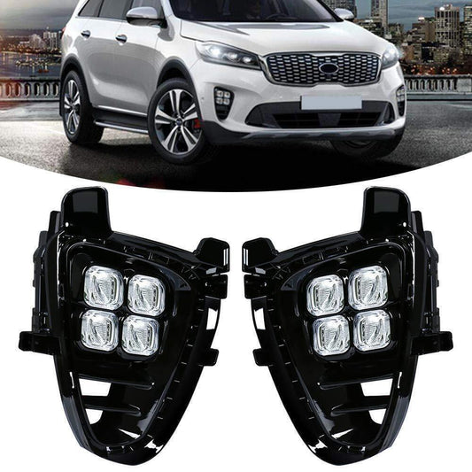 LED Fog Lights with Wire Harness Switch Fit for Kia Sorento 2019-2020 4 Eyes DRL