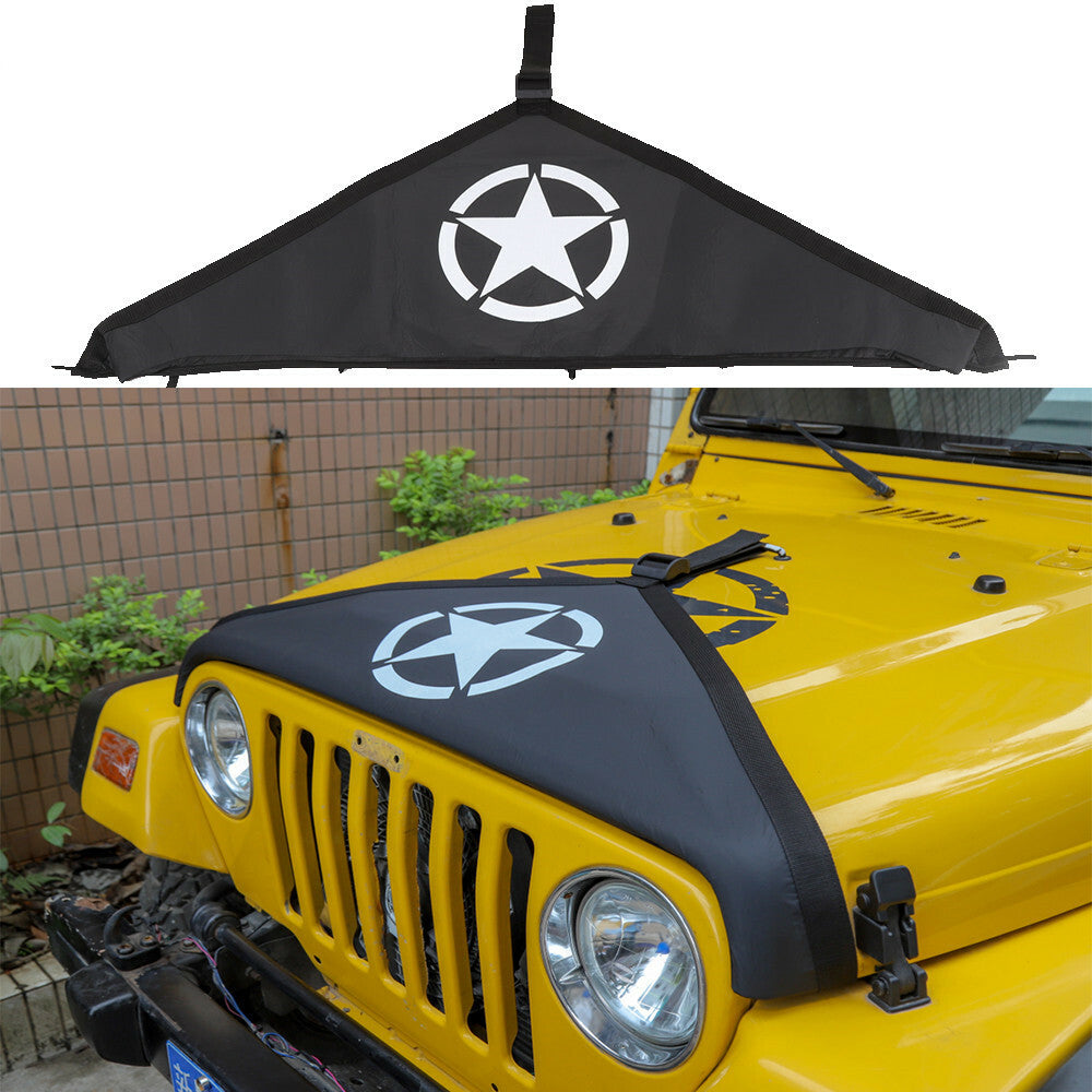 Front Engine Hood Bra Cover Bra T-Style Protector for Jeep for Wrangler TJ 1997-2006
