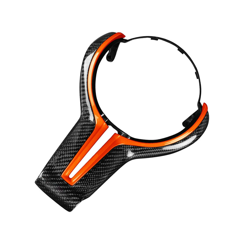 Fits For M series M4 F82 2014-2018 Orange Carbon Fiber Steering Wheel Trim