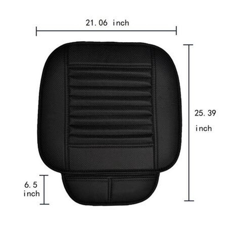 1x Useful Bamboo Charcoal Seatpad PU Leather Car Chairs for Seat Surround Cover Pad
