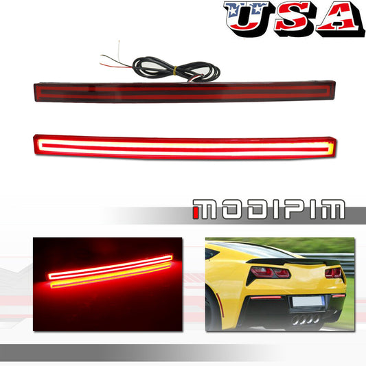 Red LED Rear Bumper Reflector Light Kit for Chevrolet for Corvette C7 2014 - 2019