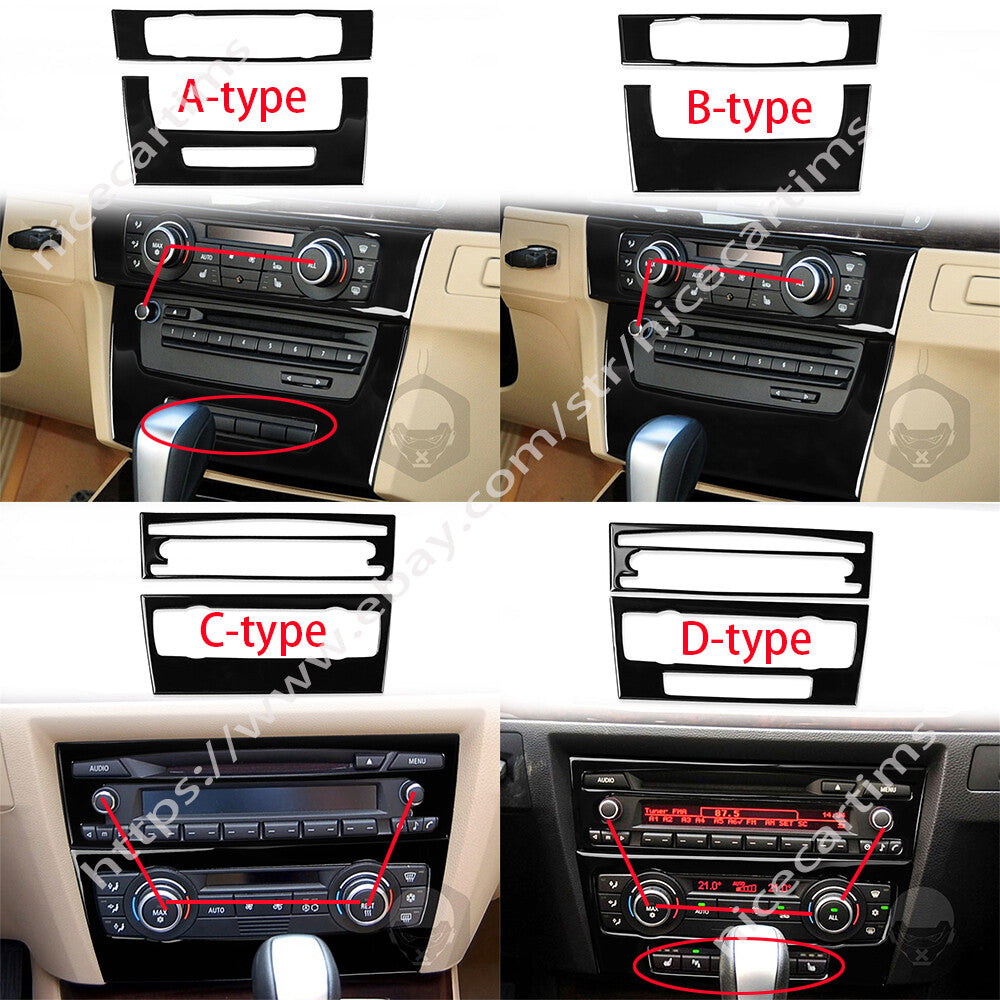 for BMW 3 Series E90 E92 2005-12 Black Console Air Condition AC /CD Panel Trim¡Á2