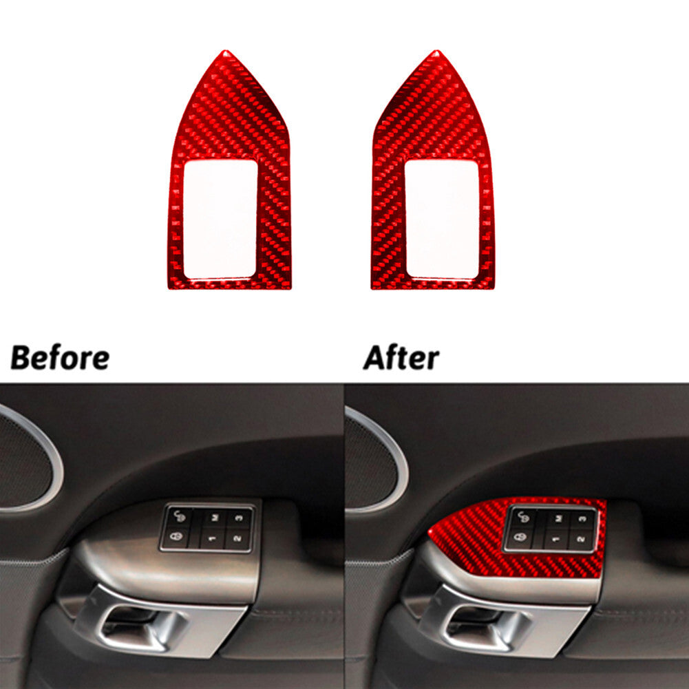 Red Carbon Fiber Front Door Memory for Seat Switch Trim For Land for Range Rover Sport