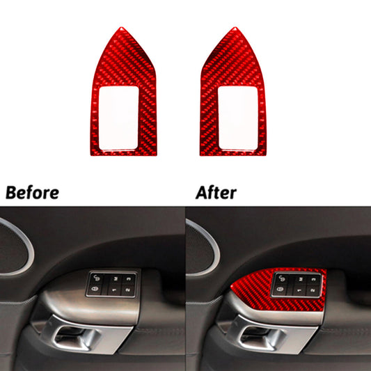 Red Carbon Fiber Front Door Memory for Seat Switch Trim For Land for Range Rover Sport