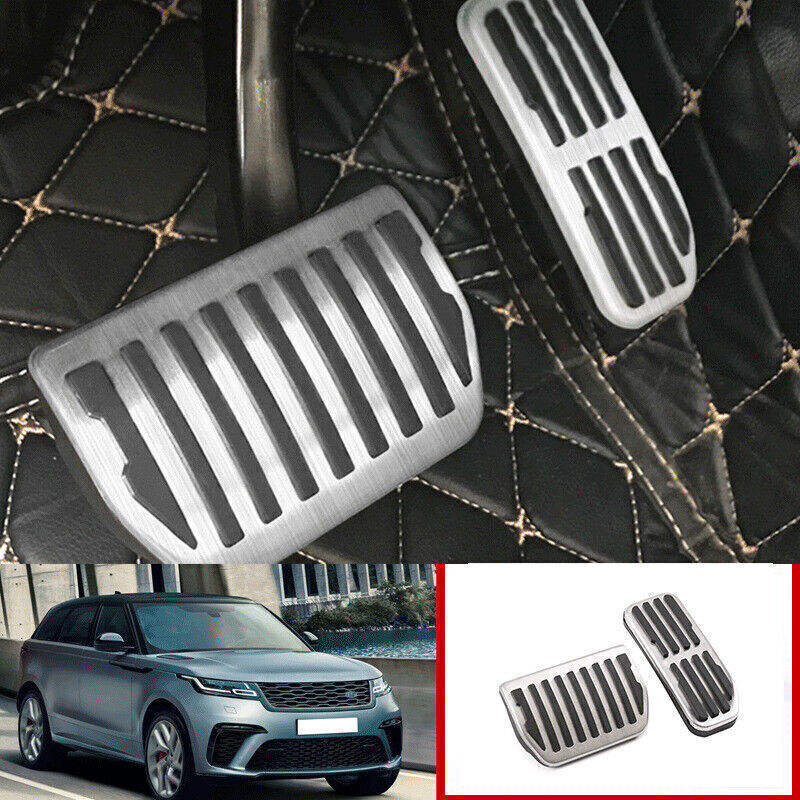 for Range Rover Velar 18-23 Silver Steel Brake Pedal Accelerator Pedal Cover 2X