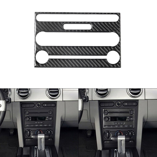 Carbon Fiber Radio Player Panel Cover Trim Sticker for Ford for Mustang 2005-2009