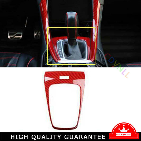 1X Red Carbon Fiber Console Gear Shift Frame Trim for Ford Mondeo Fusion 13-2016
