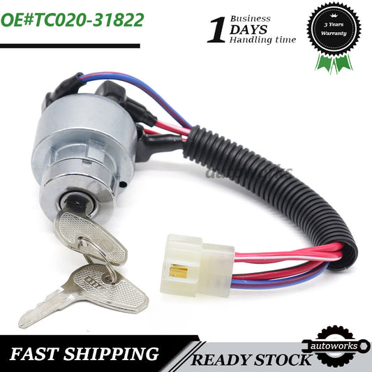 Ignition Key Switch For Kubota Tractor L2501 L3000 L4400 MX4700 MX5100 w/2 keys