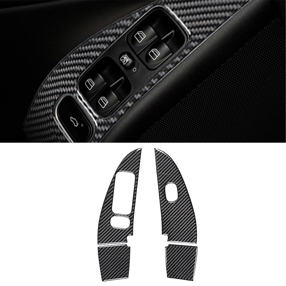 Carbon fiber interior window control bezel for Mercedes-Benz W203 2005-2007