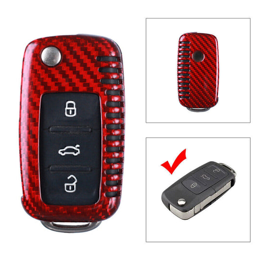Remote Key Shell Cover Case Fit for VW for Golf R32 for Jetta Rabbit Polo Carbon Fiber
