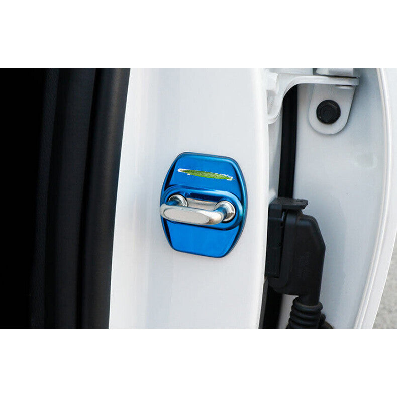 for Kia Seltos 2020-2023 Blue Steel Door Lock Antirust Protection Cover Trim 4x