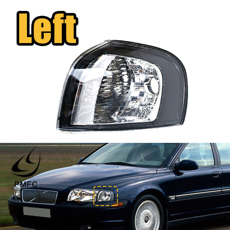 Left for Volvo S80 1999-2006 Front Bumper Corner Light Turn Signal Light NO Bulb