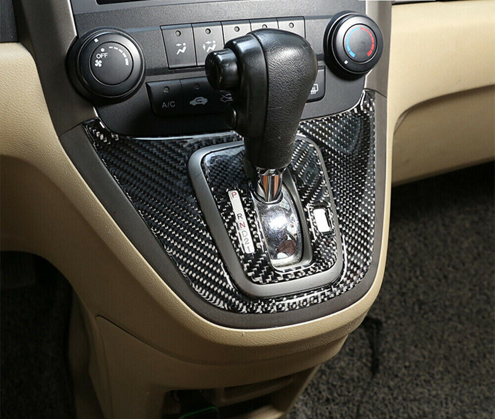 2¡Á Carbon Fiber Central Control Gear Shift Panel CoverFor for Honda CR-V CRV 2007-11