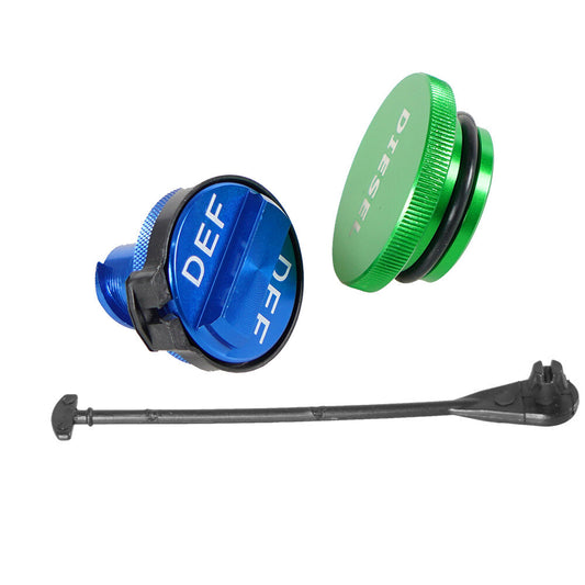 Diesel Fuel Cap Aluminum Fuel Cap and DEF Cap Combo for 13-18 for Dodge for Ram 1500