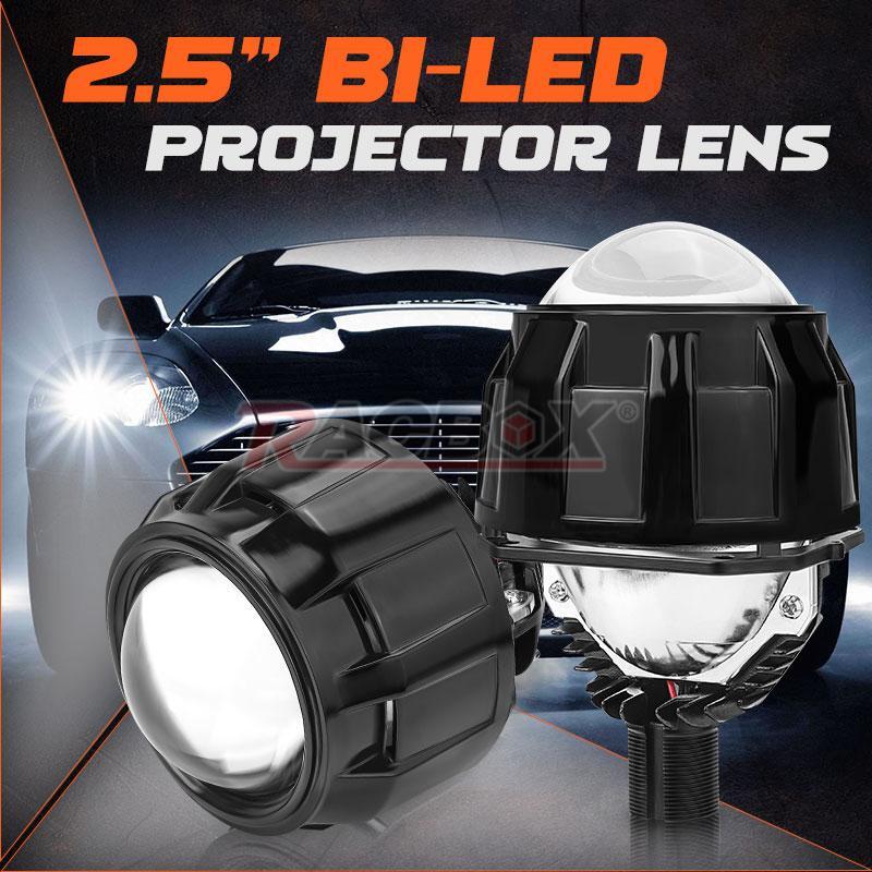 Headlight 2.5 inch Bi LED Projector Lens 100W Hi/Lo Beam Retrofit with Shrouds
