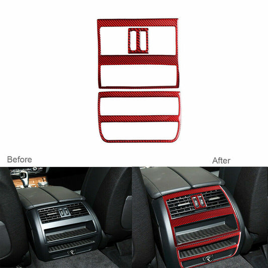 Carbon Fiber Interior Rear for Seat Cover Trim Fit for BMW 5 Series F10 2011-2017