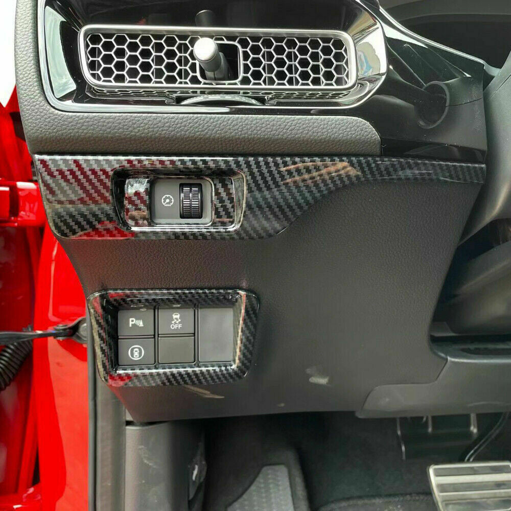 16P Black Carbon Fiber Interior Kit Trim Accessories for Honda for Civic 2022-2023