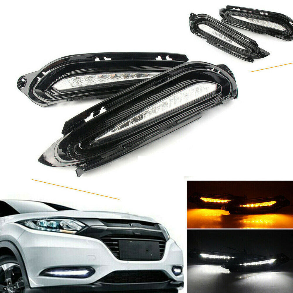 for Honda HRV Vezel 2015 - 2018 LED DRL Daytime Running Lights Fog Turn
