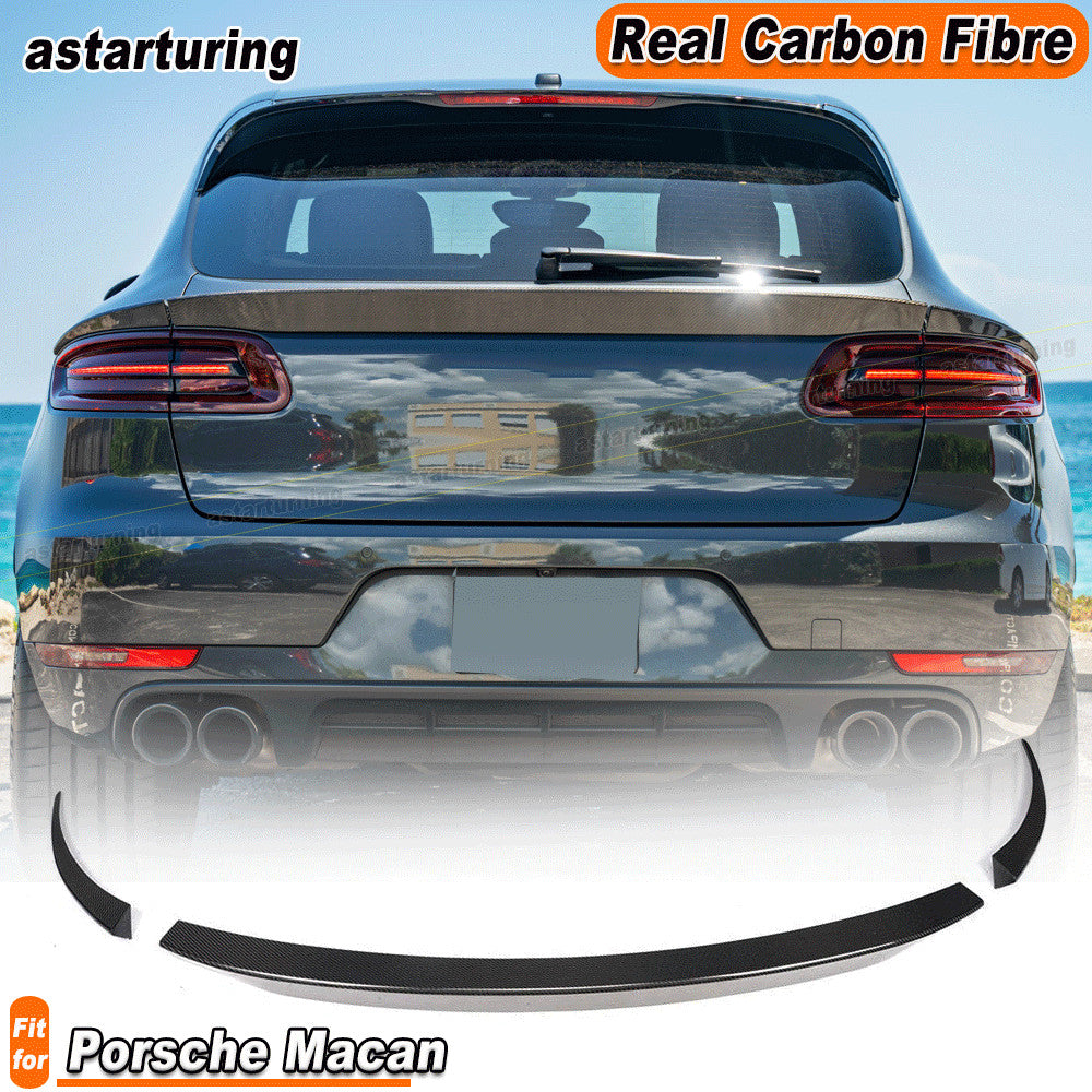 Fit for Porsche Macan 95B 2014-18 REAL Carbon Rear Spoiler Trunk Boot Wing Lip