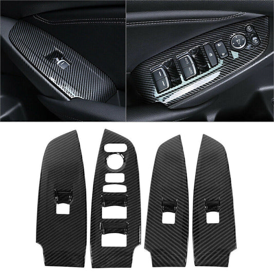 Fit for Honda Accord 2018-2021 Carbon Fiber Interior Window Switch Panel Cover Trim