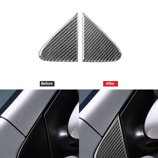 Carbon Fiber A-pillar Triangle Decorative Cover Trim for Toyota for Corolla 2007-13