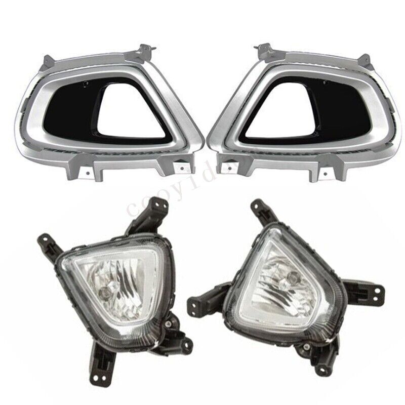 Left Right For 2016 2017-2018 for Kia Sorento Front Fog Lights Halogen Bezel