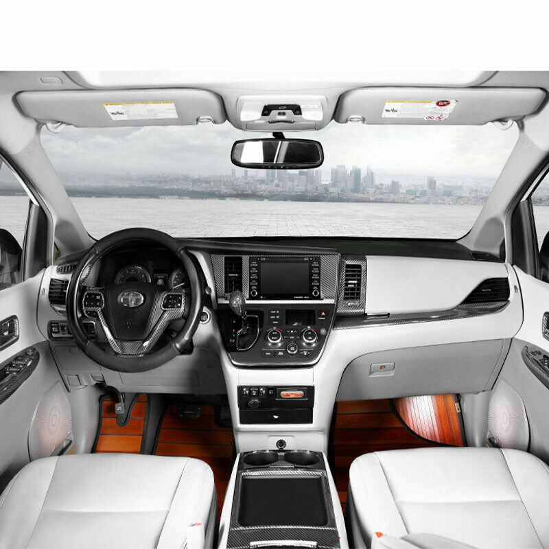 for Toyota for Sienna 2015-20 1X Carbon fiber Headlight switch frame decoration trim