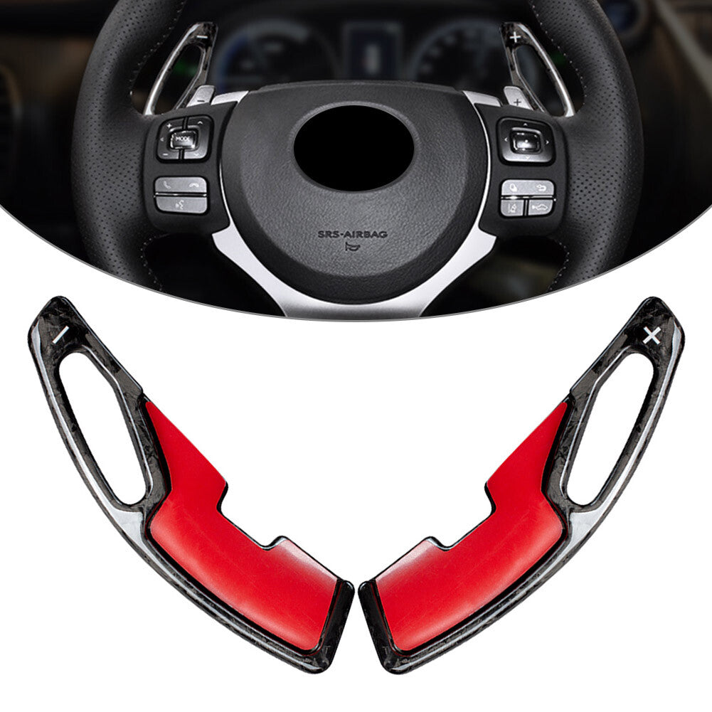 Steering Wheel Paddle Shifter Extension 2PCS Fit for Lexus IS NX RC Carbon Fiber