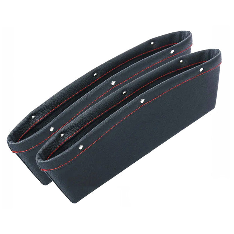 2x Black PU Leather Car for Seat Slit Gap Storage Organizer Pocket Filler Holder Bag