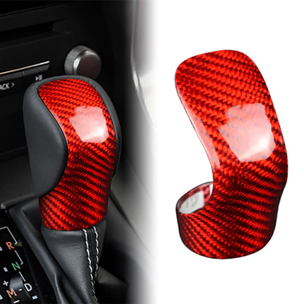 Car Gear Shift Knob Cover Trim for LEXUS IS for ES GS NX RX GS RC Carbon Fiber Red