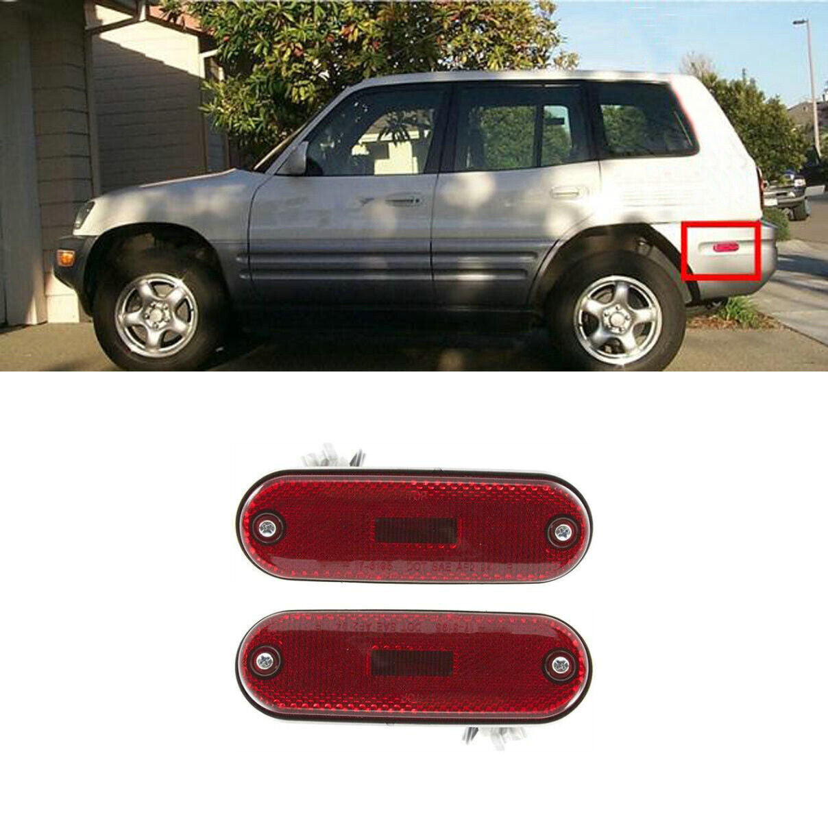 2pcs for Toyota Rav4 96-00 Reflector Side Marker Light Lamp with Bulbs