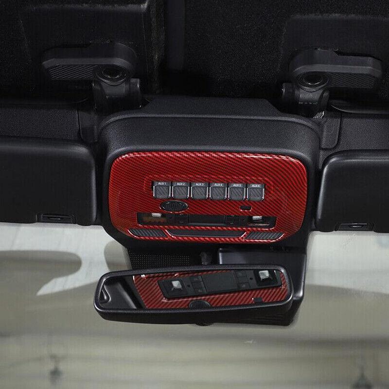 for Ford Bronco 2021-2023 Red Carbon Front Reading Light Panel Cover Accessories