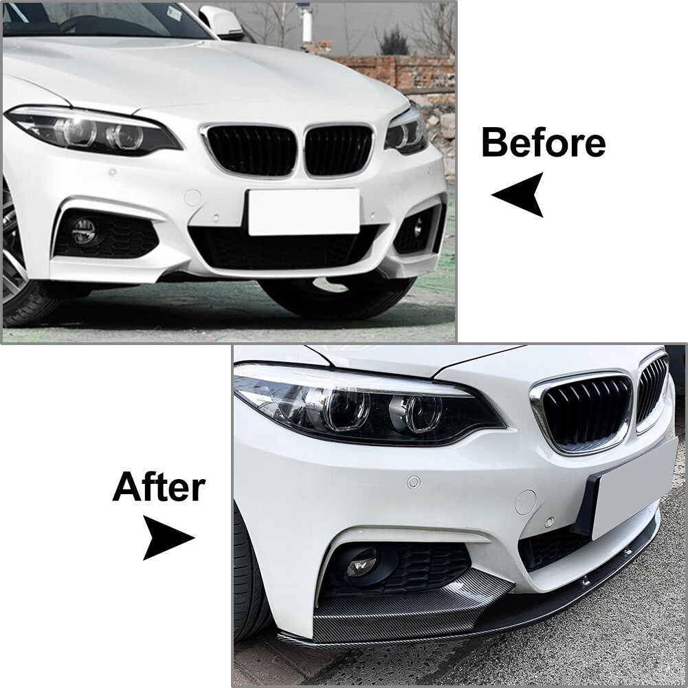 for BMW 2 Series F22 F23 M Front Bumper Spoiler Lip+Side Splitter Cover Trim