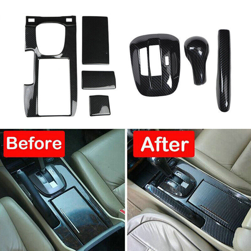 for Honda Accord 2008-13 Carbon Fiber Inner Gear Shift Box Panel Cover Trim 7PCS