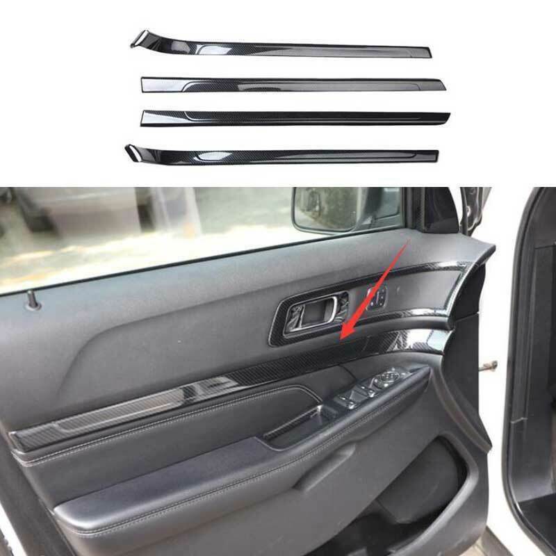 for Ford Explorer 2011-2019 Carbon Fiber Look Inner Door Panel Trim Cover Strips