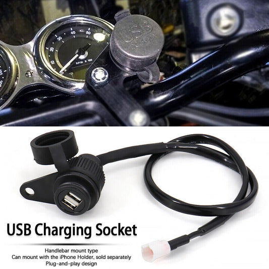 Motorcycle Dual USB Charger Plug Socket Adapter for YAMAHA MT09 SP XSR900 MT07