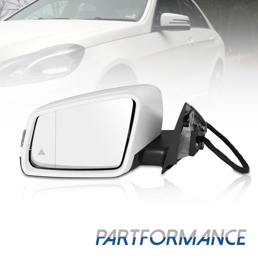 White for 2014-2018 for MERCEDES CLA250 left driver's mirror with blind spot heating.