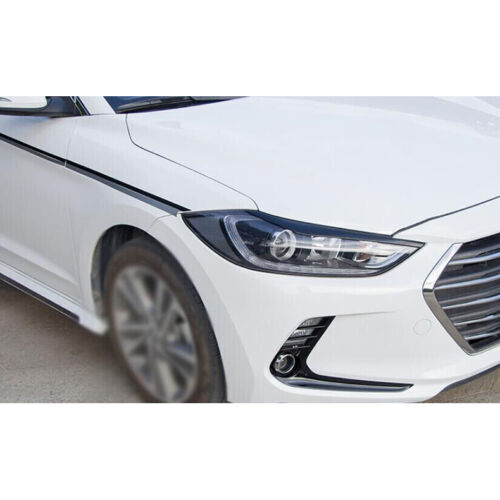 for Hyundai for Elantra 17-2018 Gloss Black Headlight Front Lamp Eyebrow Strips Trim