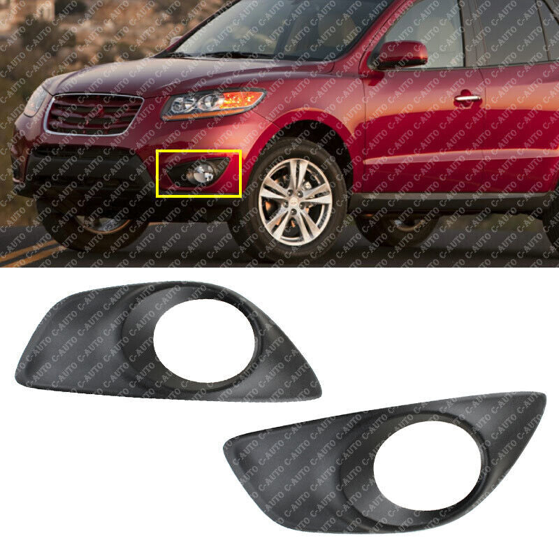 Pair for Hyundai Santa Fe 2010-2012 Front DriverPassenger bumper fog lamp cover