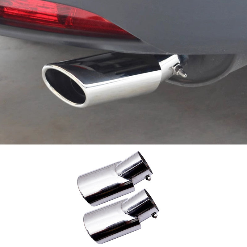 2P Car Exhaust Pipe Tip Tail Silver Steel Trim for Toyota Grand Highlander 2024