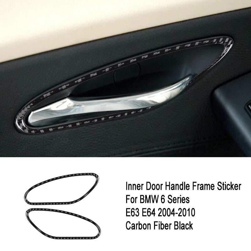 Carbon Fiber Door Handle Bowl Frame Cover for BMW 6 Series E63 E64 2004-2010